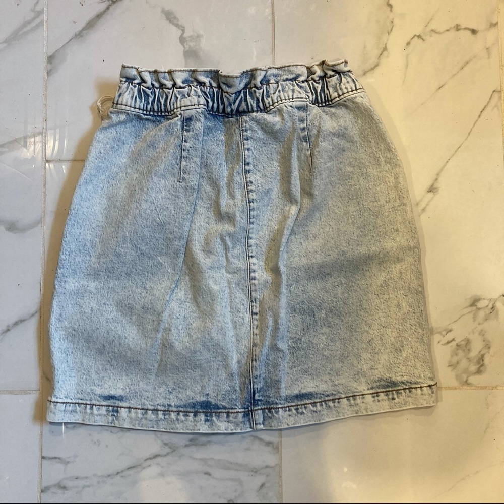 Acid Wash Paper Bag Jean Skirt - Picture 3 of 4